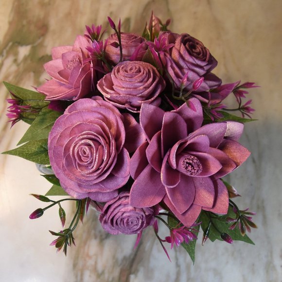 Elegant Mikado vintage sugar bowl - bursting with rose gold Sola wood flowers - Picture 12 of 12